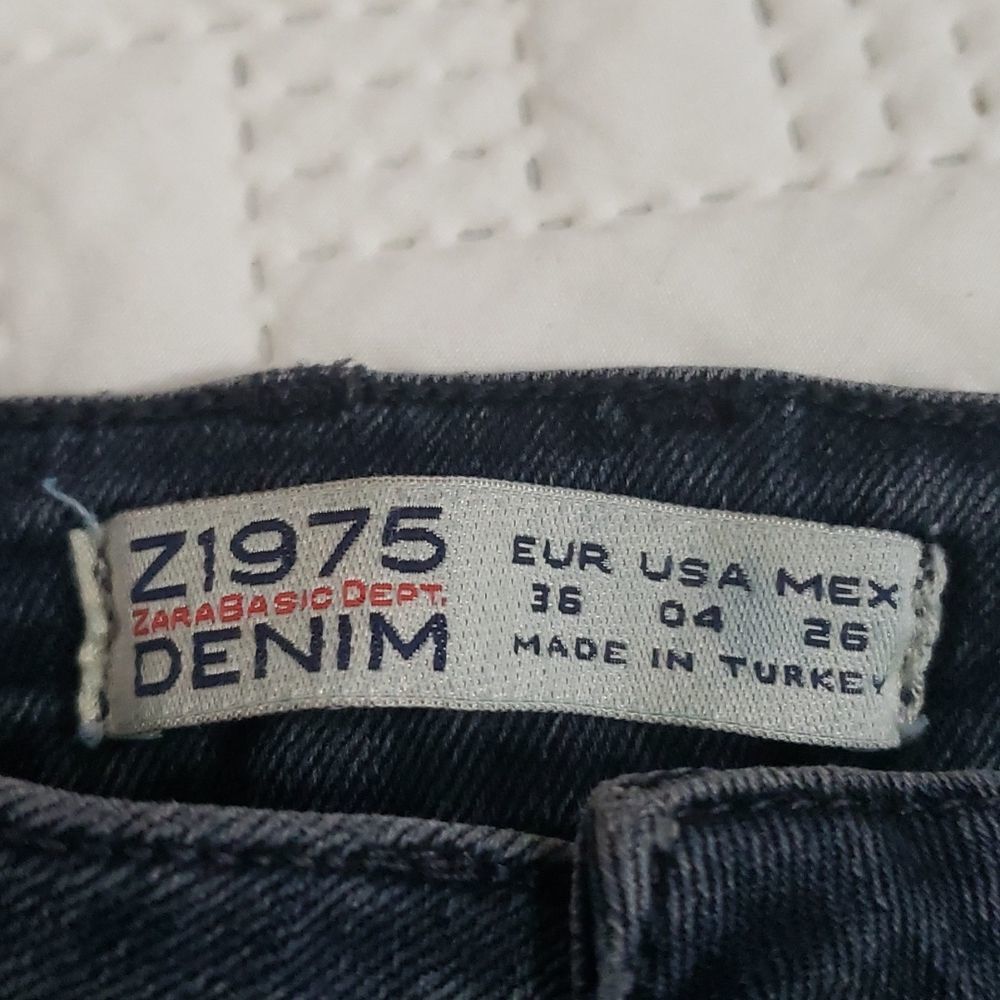 Zara. Basic Denim. Raw Hem Mid -Rise Distressed, … - image 5